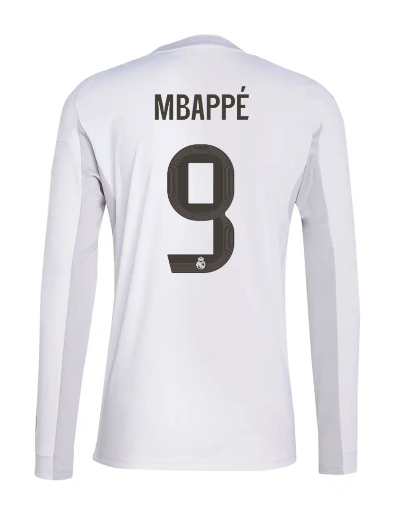 25-26 Real Madrid Home Long Sleeve Mbappé 9 Jersey
