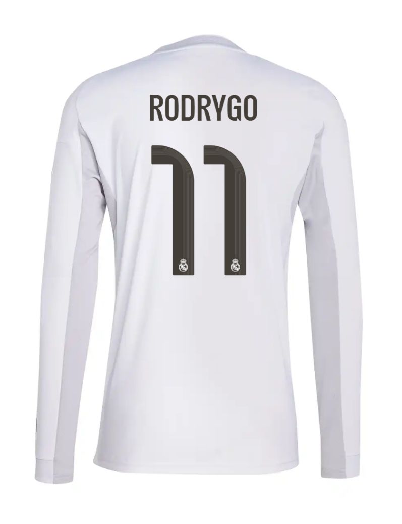 25-26 Real Madrid Home Long Sleeve Rodrygo 11 Jersey