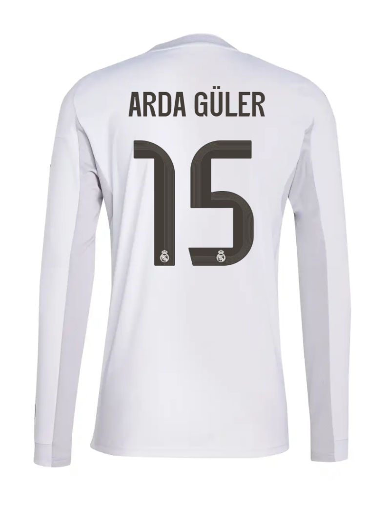 25-26 Real Madrid Home Long Sleeve Arda Güler 15 Jersey