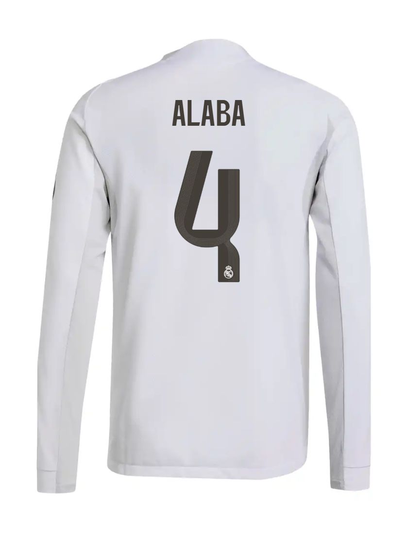 25-26 Real Madrid Home Long Sleeve Alaba 4 Jersey (Player Version)