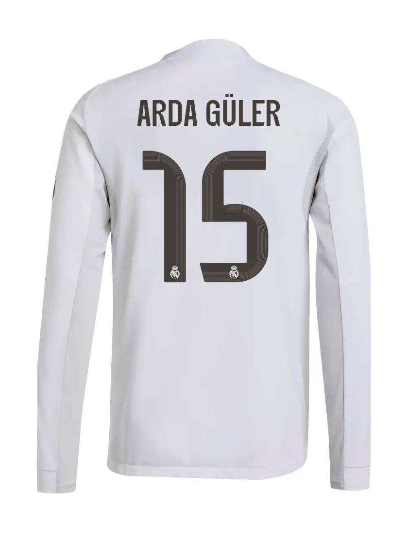 25-26 Real Madrid Home Long Sleeve Arda Güler 15 Jersey (Player Version)