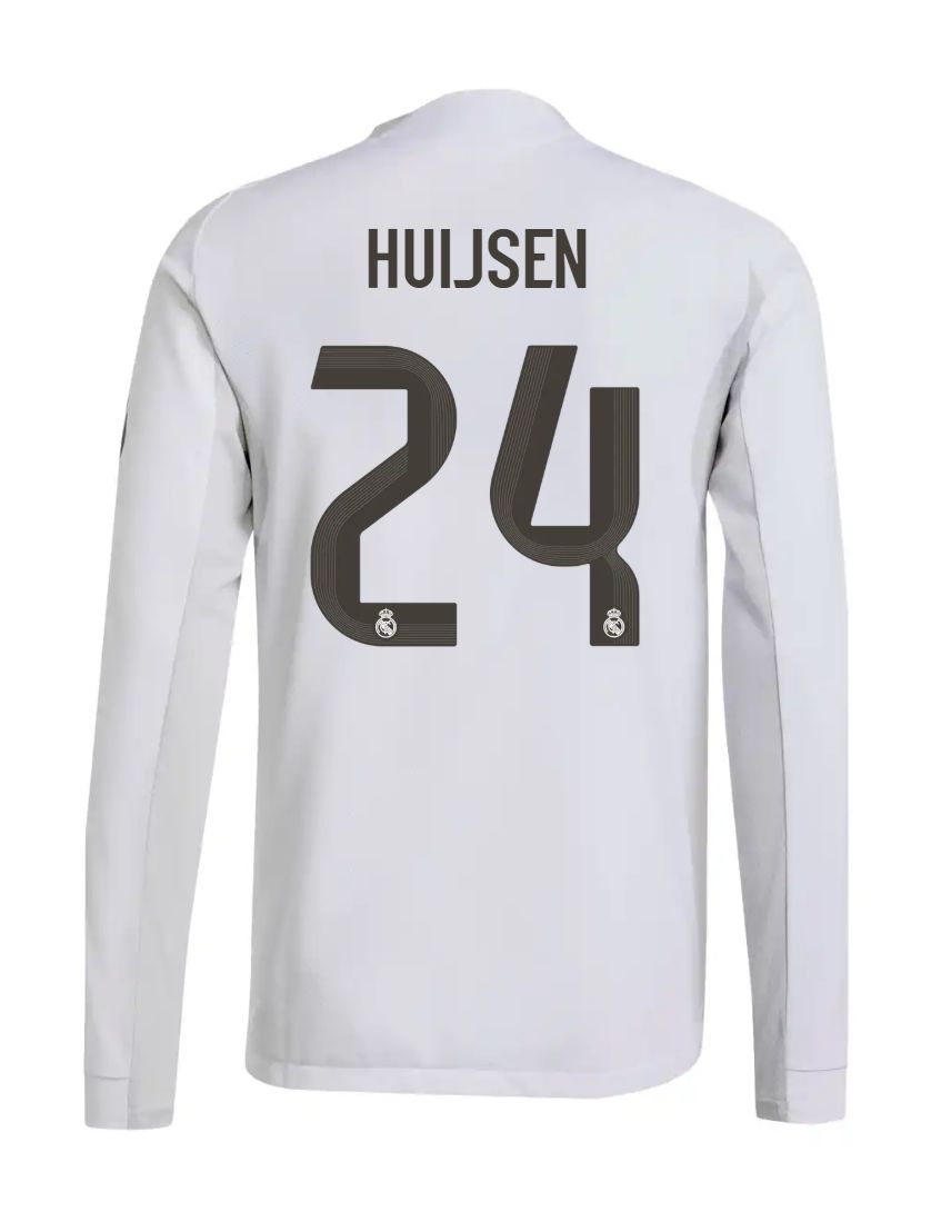25-26 Real Madrid Home Long Sleeve Huijsen 24 Jersey (Player Version)