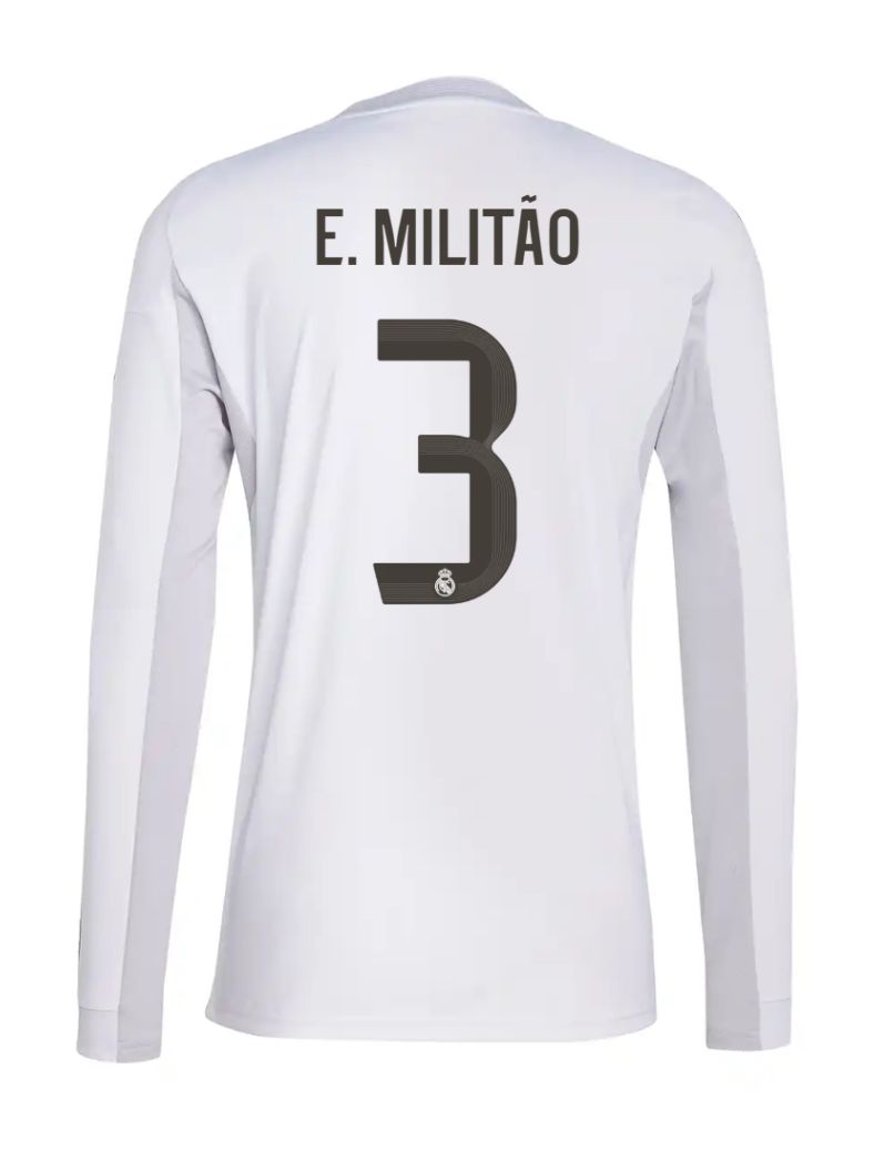25-26 Real Madrid Home Long Sleeve E. Militão 3 Jersey