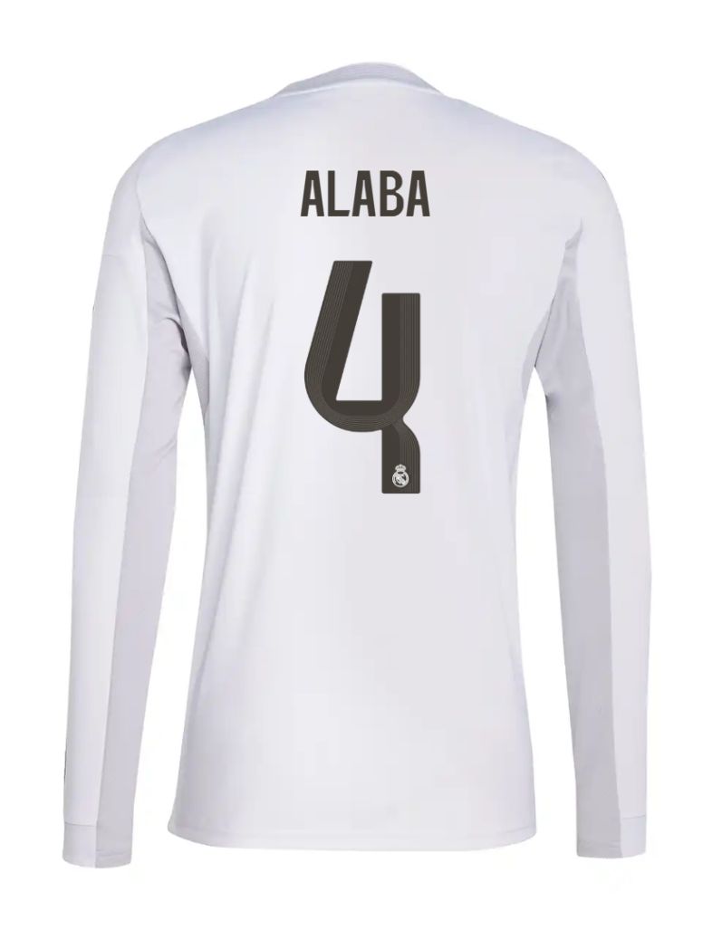 25-26 Real Madrid Home Long Sleeve Alaba 4 Jersey