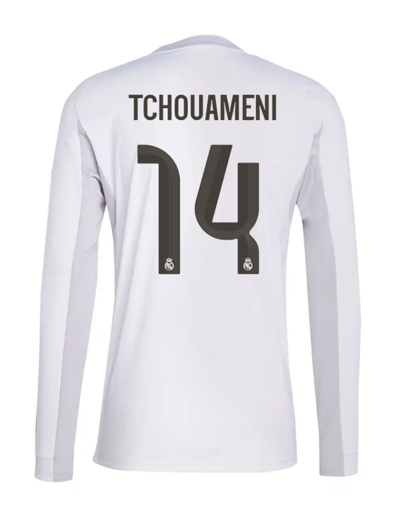 25-26 Real Madrid Home Long Sleeve Tchouameni 14 Jersey