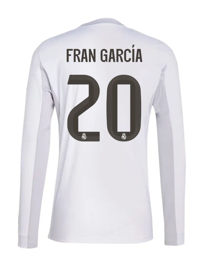 25-26 Real Madrid Home Long Sleeve Fran García 20 Jersey