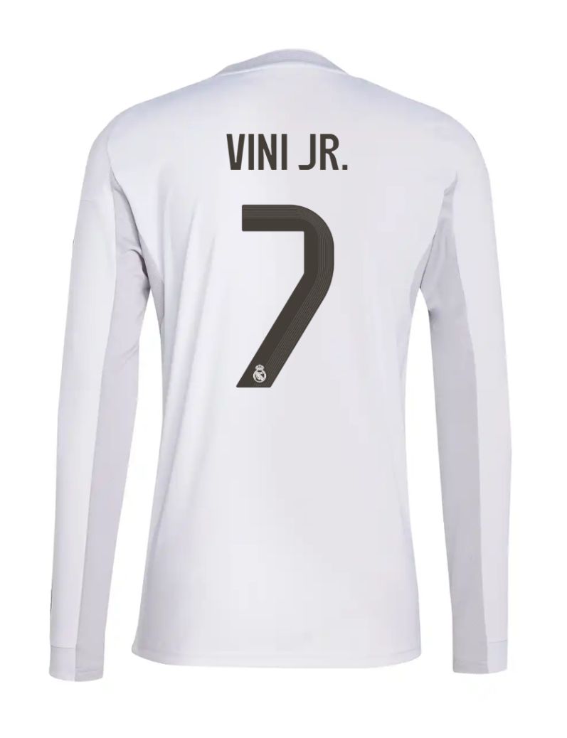 25-26 Real Madrid Home Long Sleeve Vini Jr. 7 Jersey