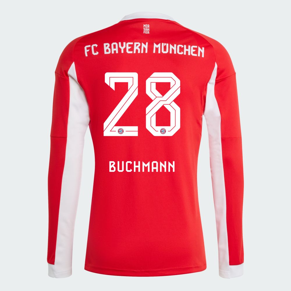 25-26 Bayern Munich FC Home Buchmann 28 Long Sleeve Jersey