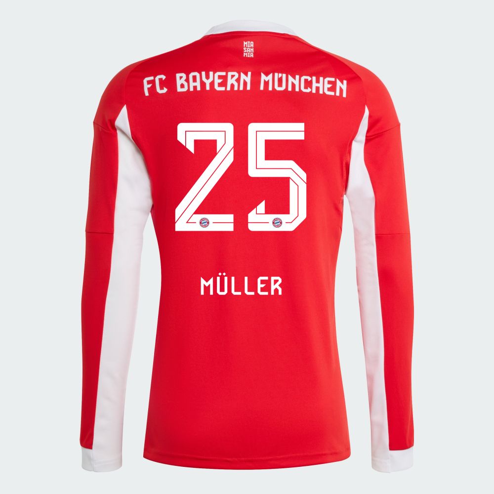 25-26 Bayern Munich FC Home Müller 25 Long Sleeve Jersey