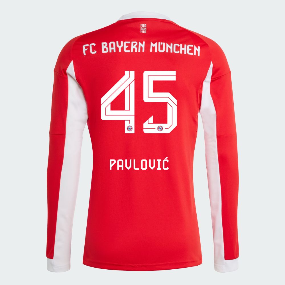 25-26 Bayern Munich FC Home Pavlović 45 Long Sleeve Jersey