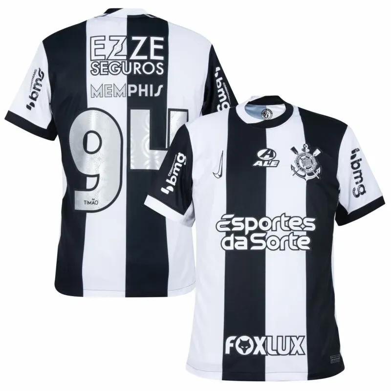 Corinthians Memphis Depay #94 Third Jersey 2024/25 (Full Sponsor)