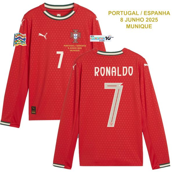 2025 Portugal Home UEFA National League Final Long Sleeve Ronaldo 7