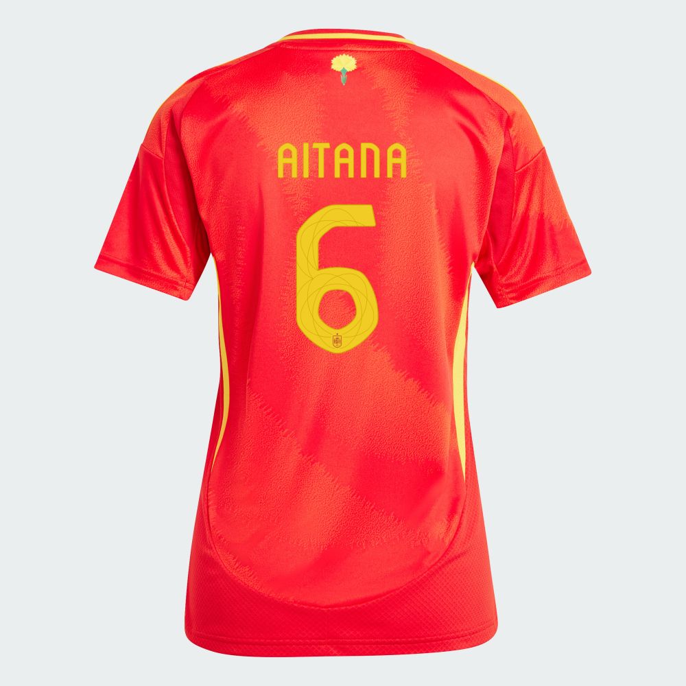 Spain Home Aitana #6 Euro&#39;s 2025 Women&#39;s Jersey