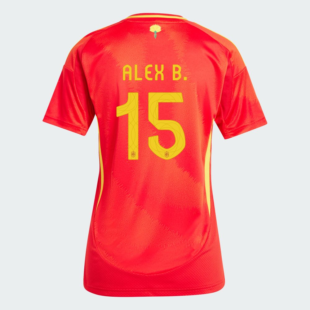 Spain Home Alex B. #15 Euro's 2025 Women's Jersey