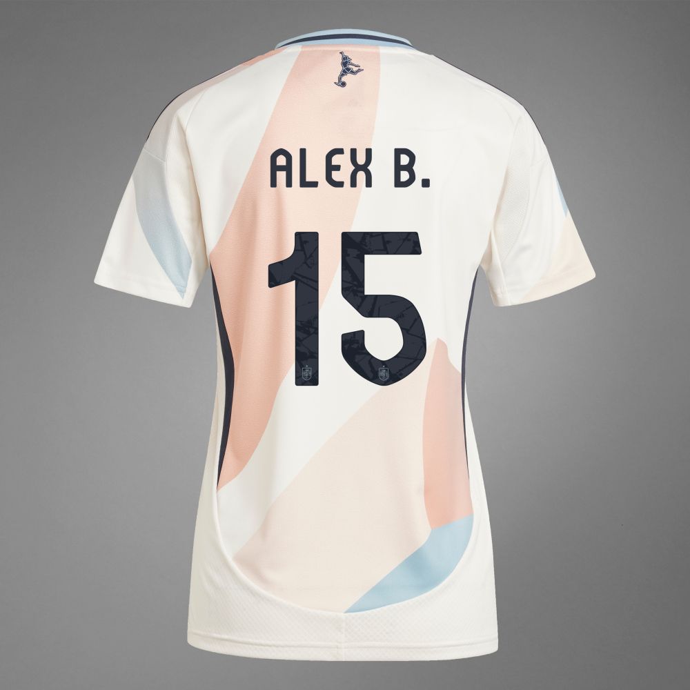 Spain Away Alex B. #15 Euro&#39;s 2025 Women&#39;s Jersey