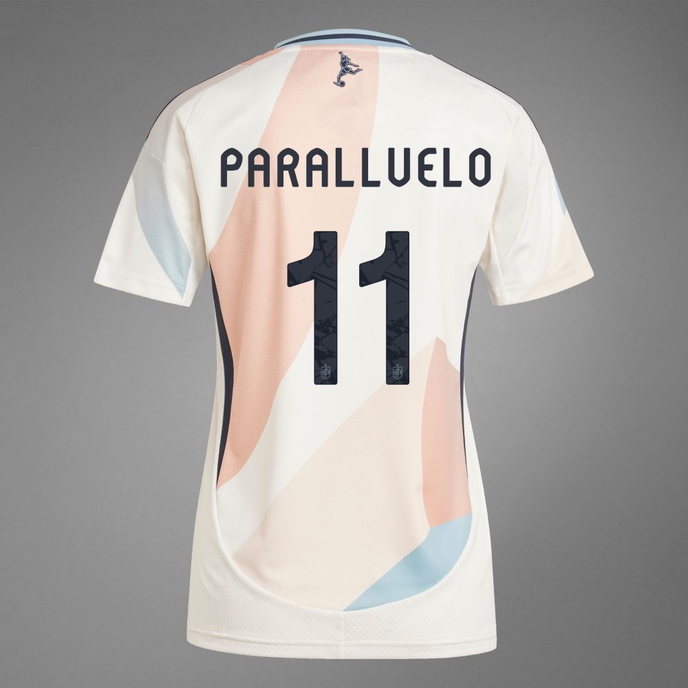 Spain Away Paralluelo #11 Euro&#39;s 2025 Women&#39;s Jersey