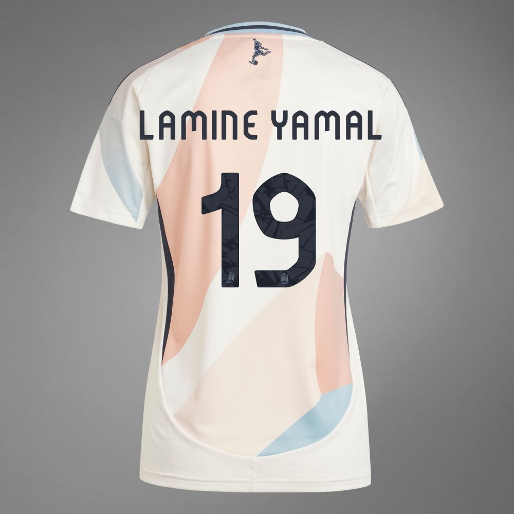 Spain Away Lamine Yamal #19 Euro&#39;s 2025 Women&#39;s Jersey