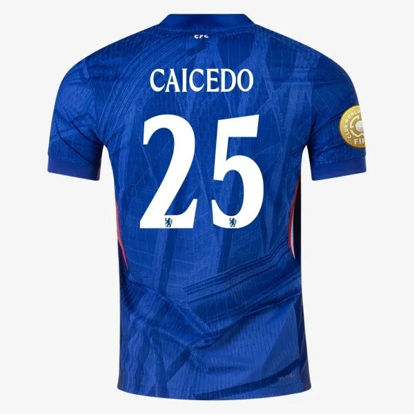Moises Caicedo 25 Chelsea 2025/26 FIFA Club World Cup 25 Patch Home Men Jersey - Blue  (Player Version)