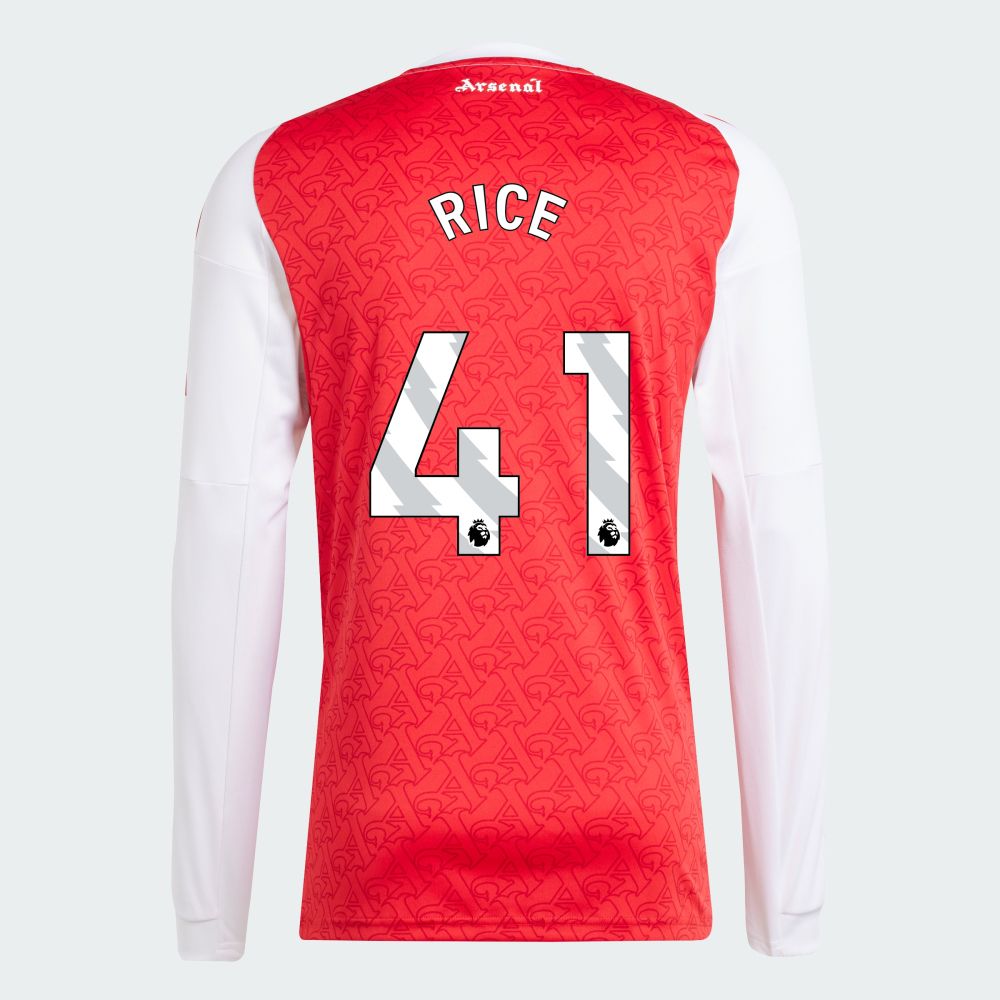 25-26 Arsenal Home RICE 41 Long Sleeve Jersey