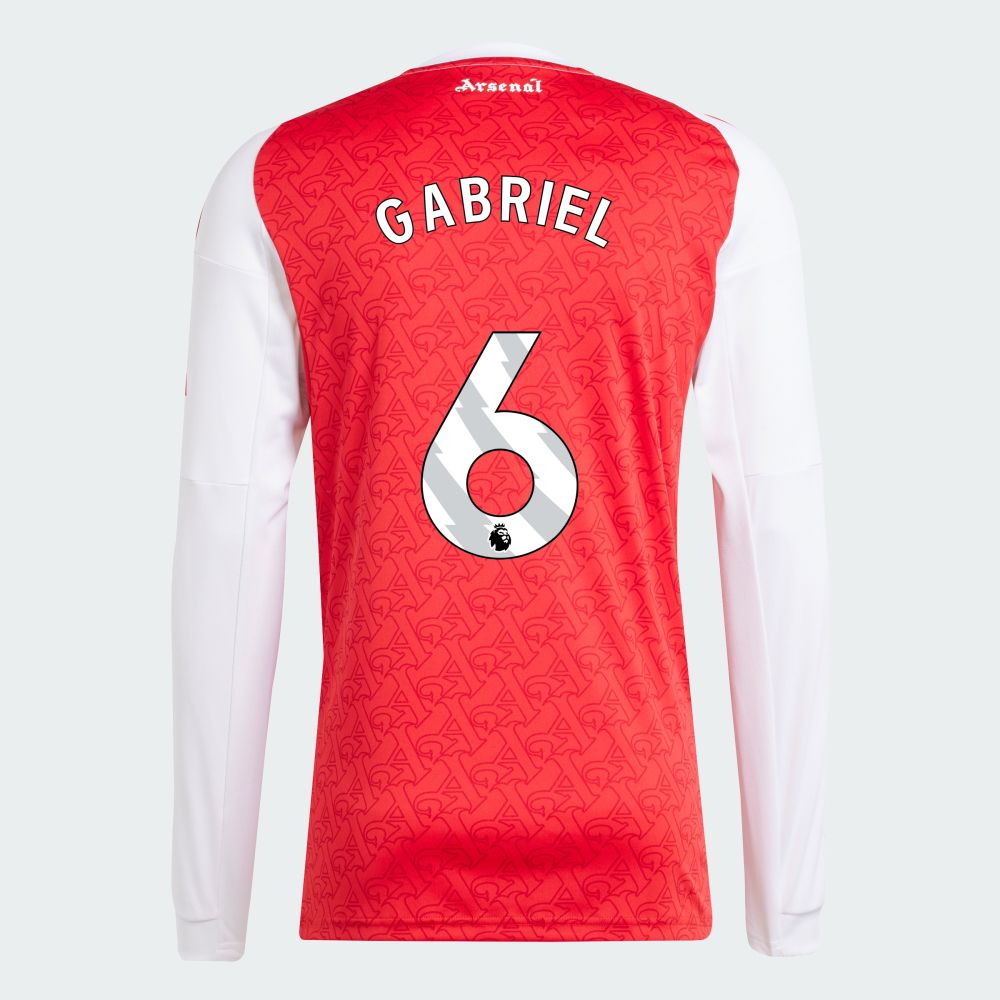 25-26 Arsenal Home GABRIEL 6 Long Sleeve Jersey
