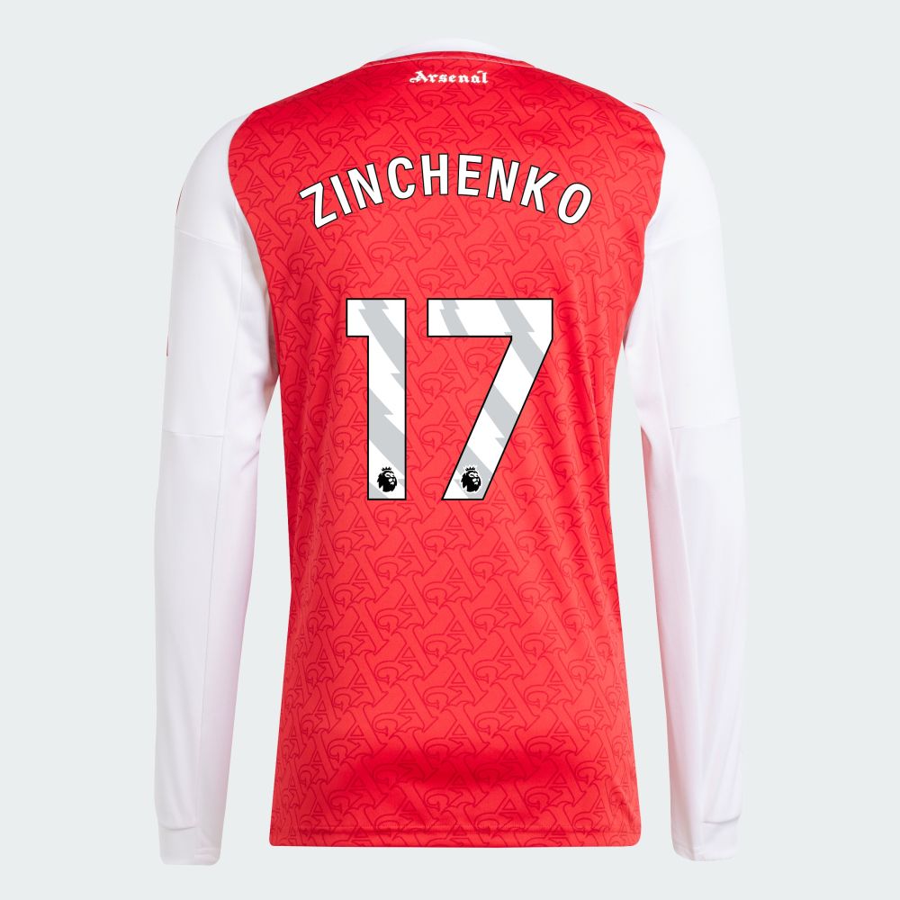 25-26 Arsenal Home ZINCHENKO 17 Long Sleeve Jersey