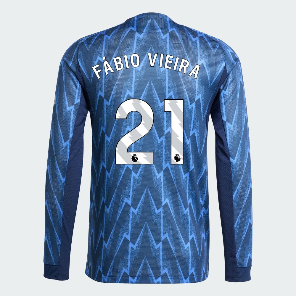 25-26 Arsenal Away FÁBIO VIEIRA 21 Long Sleeve Jersey (Player Version)
