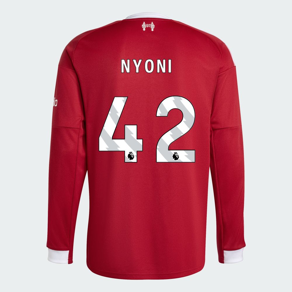 25-26 Liverpool Home NYONI 42 Long Sleeve Jersey