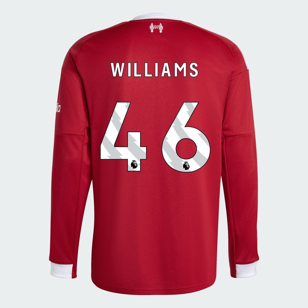 25-26 Liverpool Home WILLIAMS 46 Long Sleeve Jersey