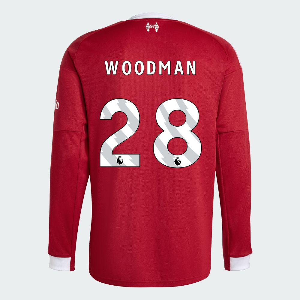 25-26 Liverpool Home WOODMAN 28 Long Sleeve Jersey