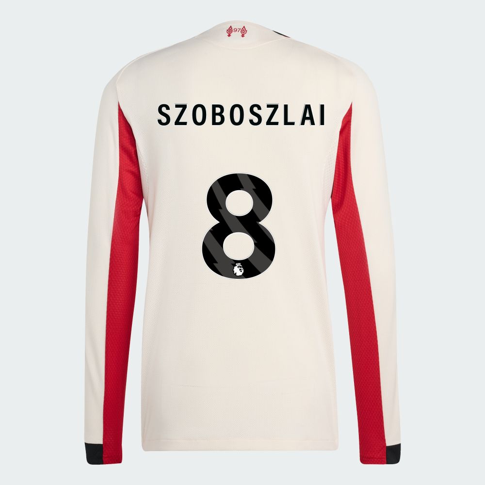 25-26 Liverpool Away SZOBOSZLAI 8 Long Sleeve Jersey (Player Version)
