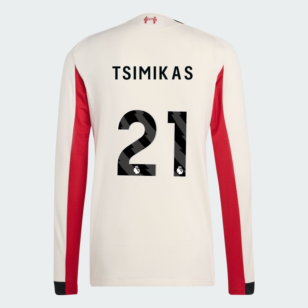 25-26 Liverpool Away  TSIMIKAS 21 Long Sleeve Jersey (Player Version)