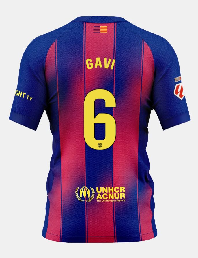 25-26 Barcelona Home GAVI 6 Jersey