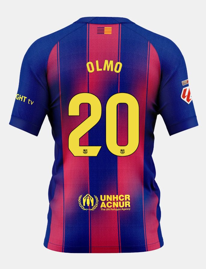 25-26 Barcelona Home OLMO 20 Jersey