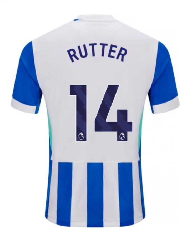 25-26 Brighton &amp; Hove Albion Home RUTTER 14 Jersey