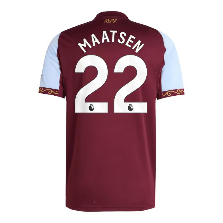 25-26 Aston Villa Home MAATSEN 22 Jersey