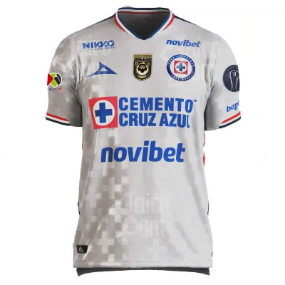 Cruz Azul Away Jersey with  Champion 9 + Liga BBVA Patches 2025/26 (Player Version)