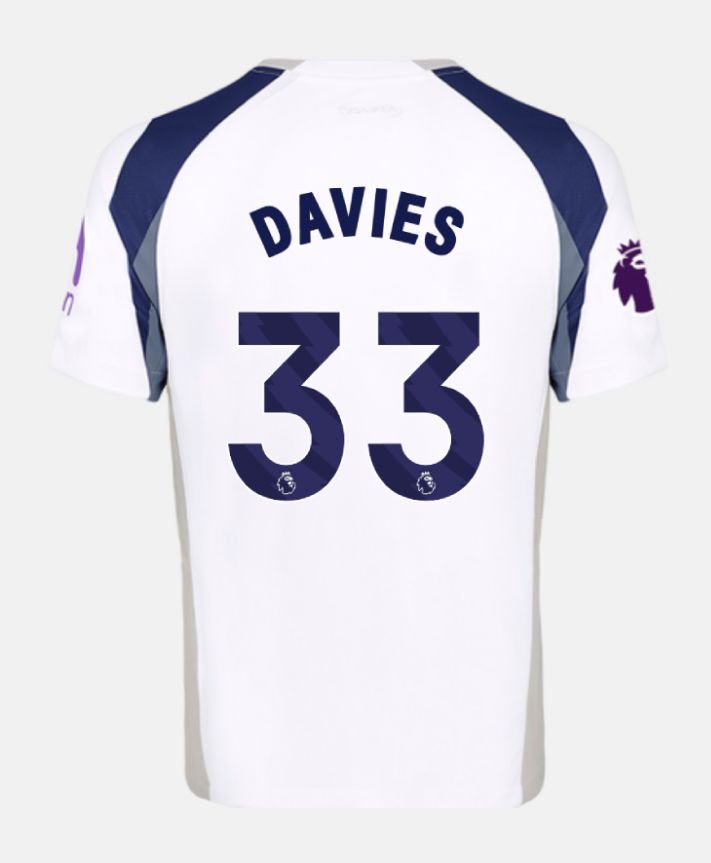 25-26 Tottenham Hotspur Home DAVIES 33 Jersey