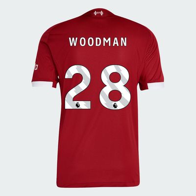 25-26 Liverpool Home WOODMAN 28 Jersey (Player Version)