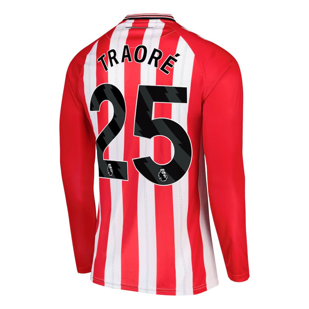 25-26 Sunderland Home TRAORÉ 25 Long Sleeve Jersey