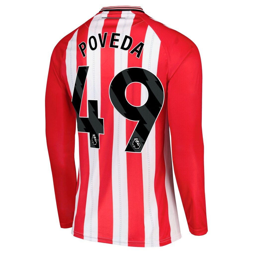 25-26 Sunderland Home POVEDA 49 Long Sleeve Jersey