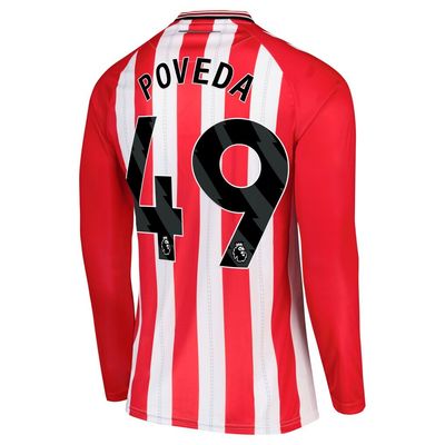 25-26 Sunderland Home POVEDA 49 Long Sleeve Jersey