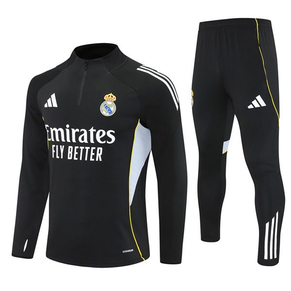 25-26 Real Madrid Black Training Suit Kit