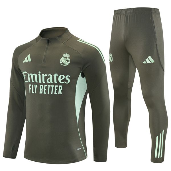 25-26 Real Madrid Khaki Training Suit Kit