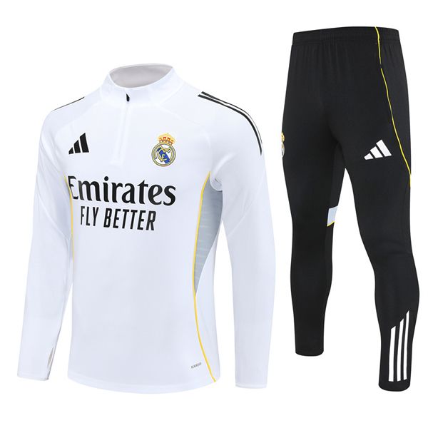25-26 Real Madrid White Training Suit Kit
