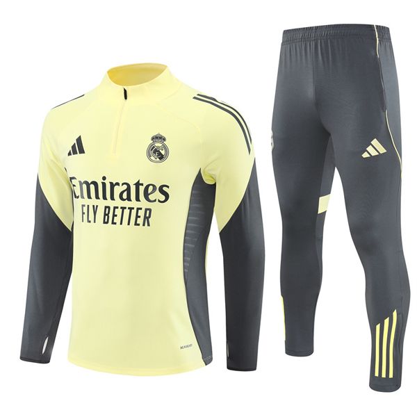 25-26 Real Madrid Yellow Training Suit Kit