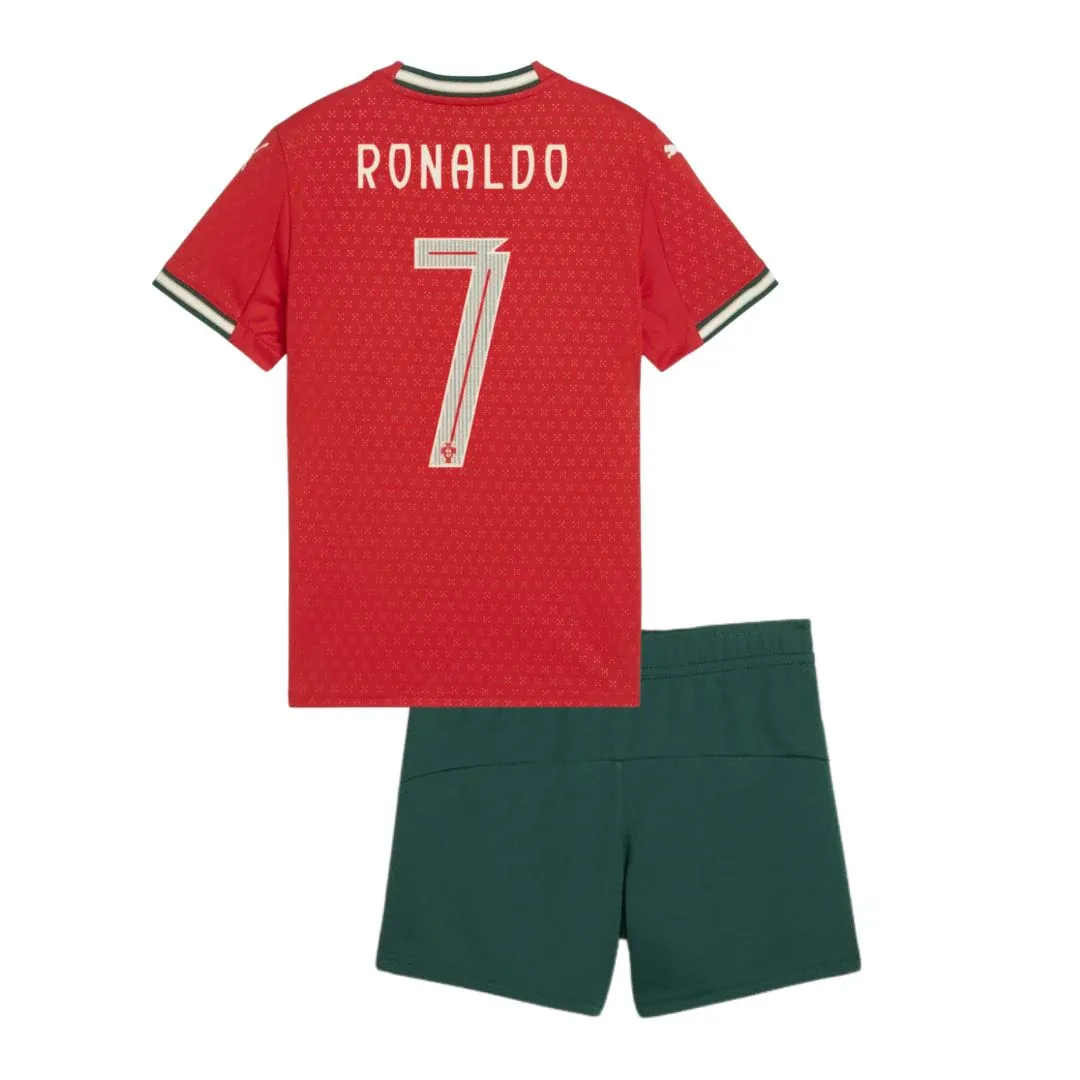Portugal Home Ronaldo 7 Jersey Kids Kit 2025