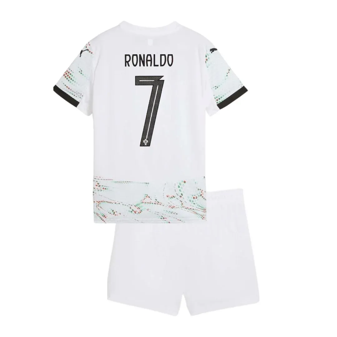 Portugal Away Ronaldo 7 Jersey Kids Kit 2025