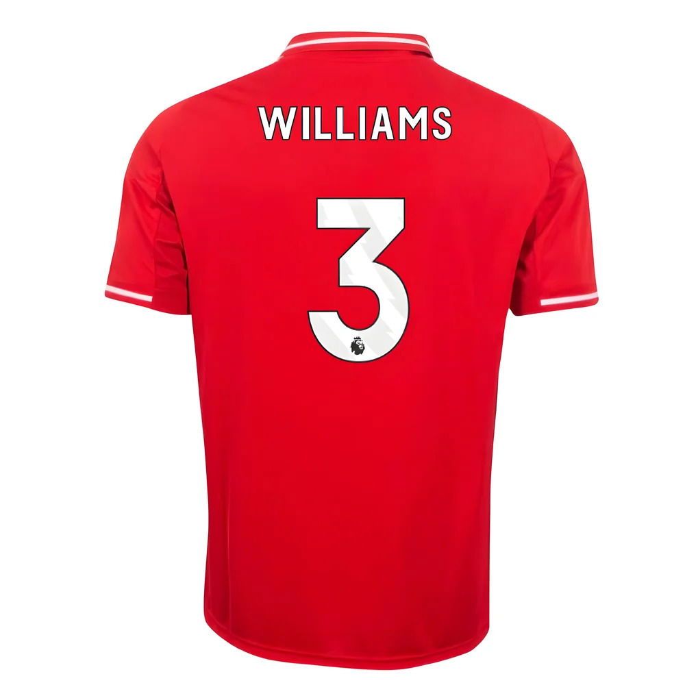 25-26 Nottingham Forest Home WILLIAMS 3 Jersey