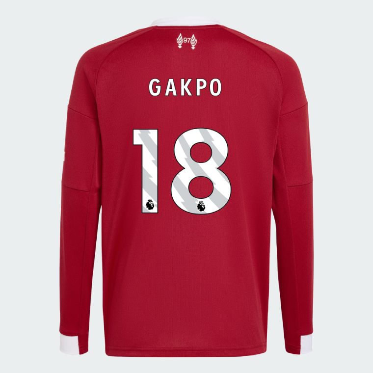 25-26 Liverpool Home GAKPO 18 Long Sleeve Jersey