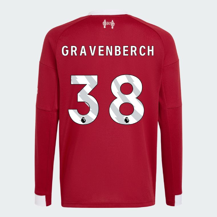 25-26 Liverpool Home GRAVENBERCH 38 Long Sleeve Jersey